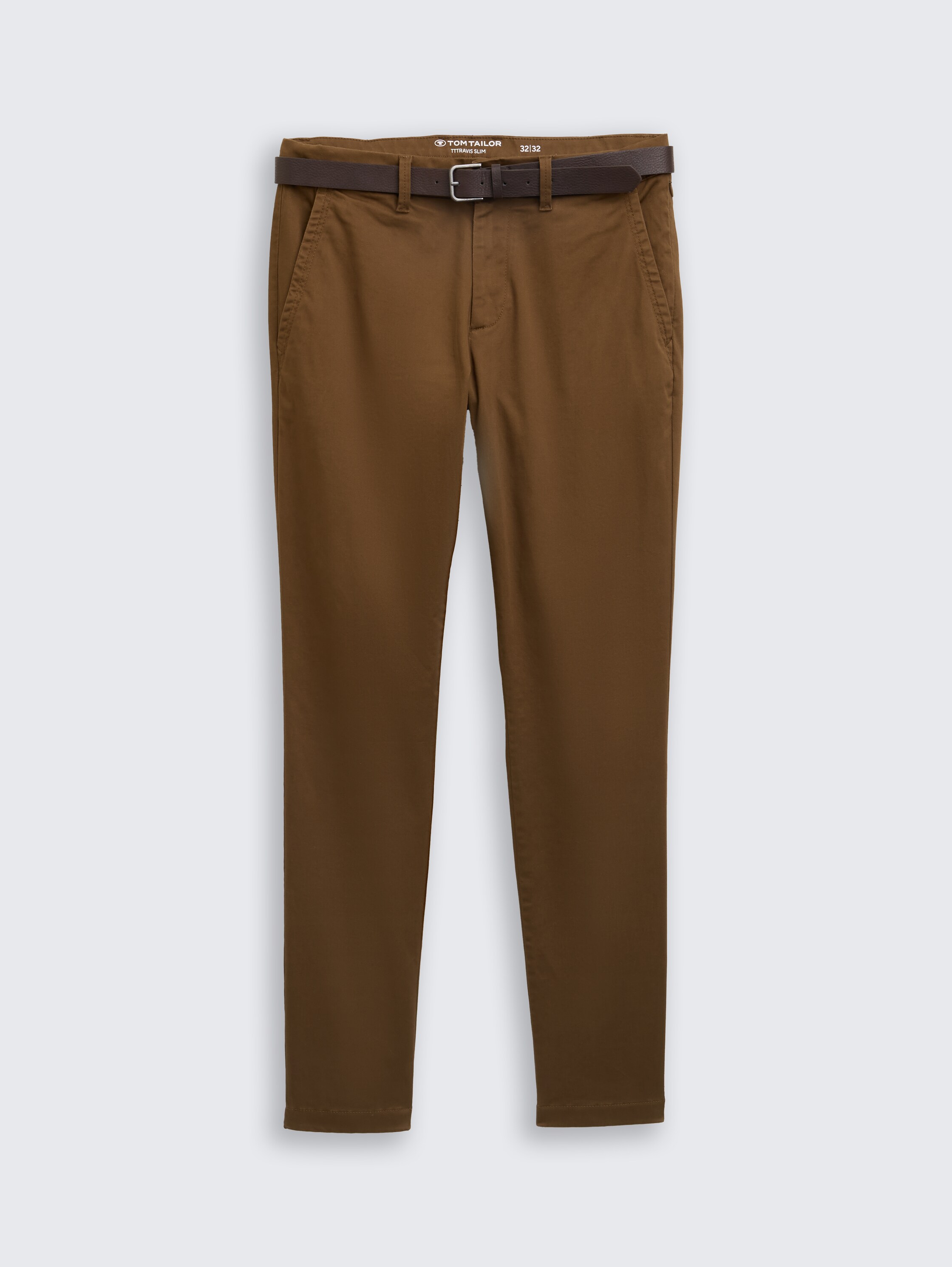 TTTRAVIS Slim Chino mit Gürtel - dark palm - Vorder-Produkt-Ansicht