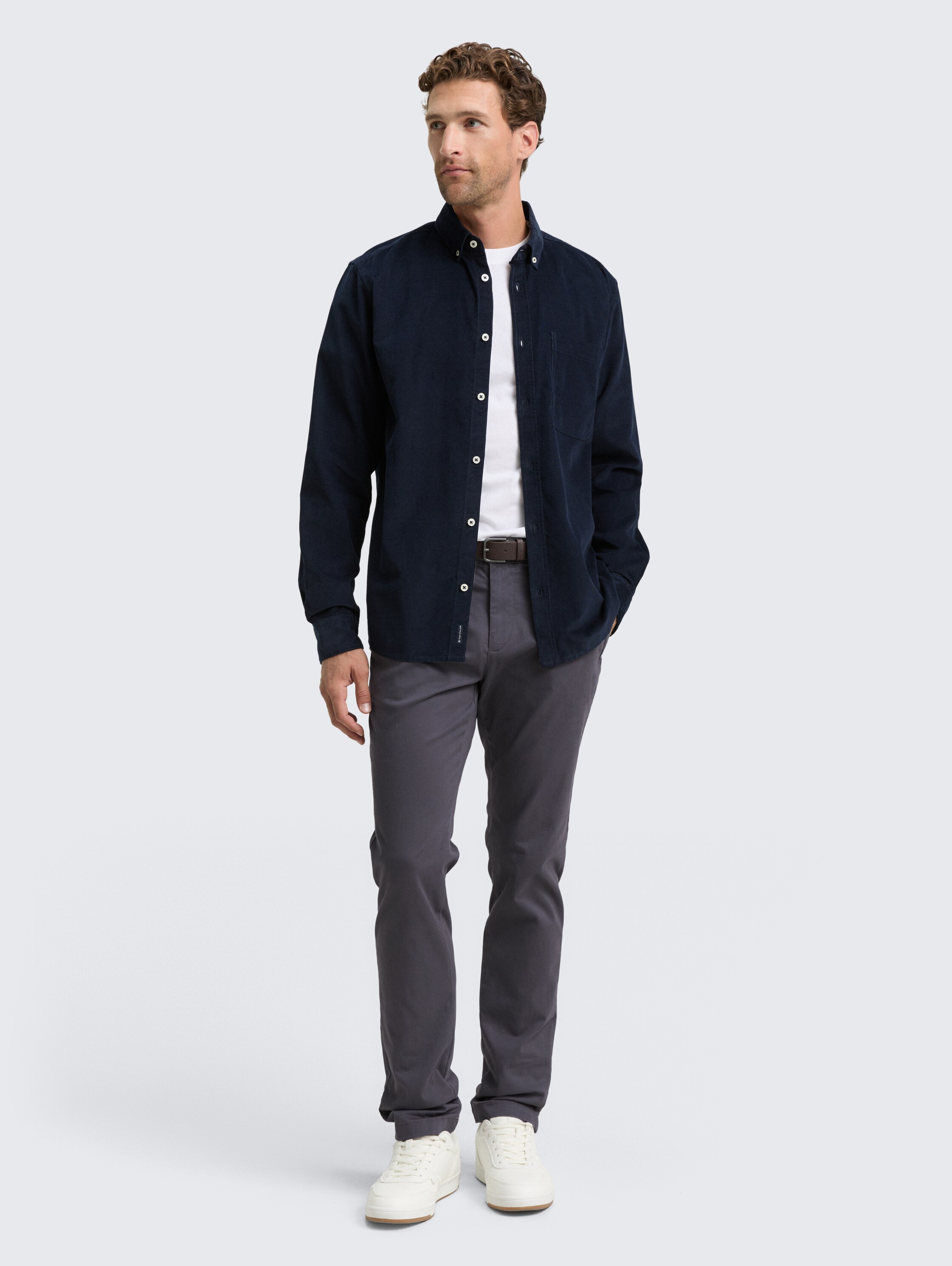TTTRAVIS Slim Chino mit Gürtel - classic_dark_grey - 