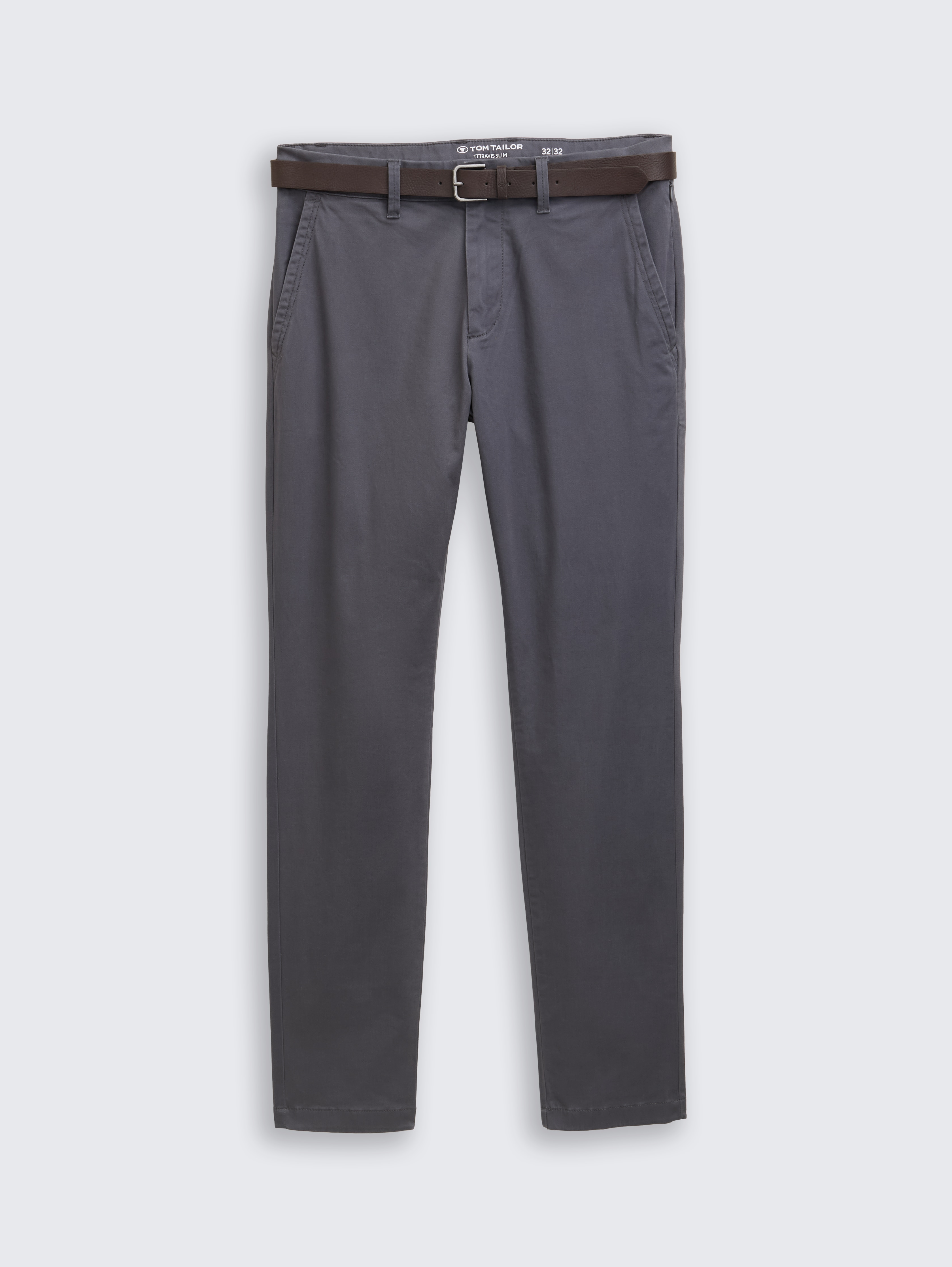 TTTRAVIS Slim Chino mit Gürtel von Men, classic dark grey