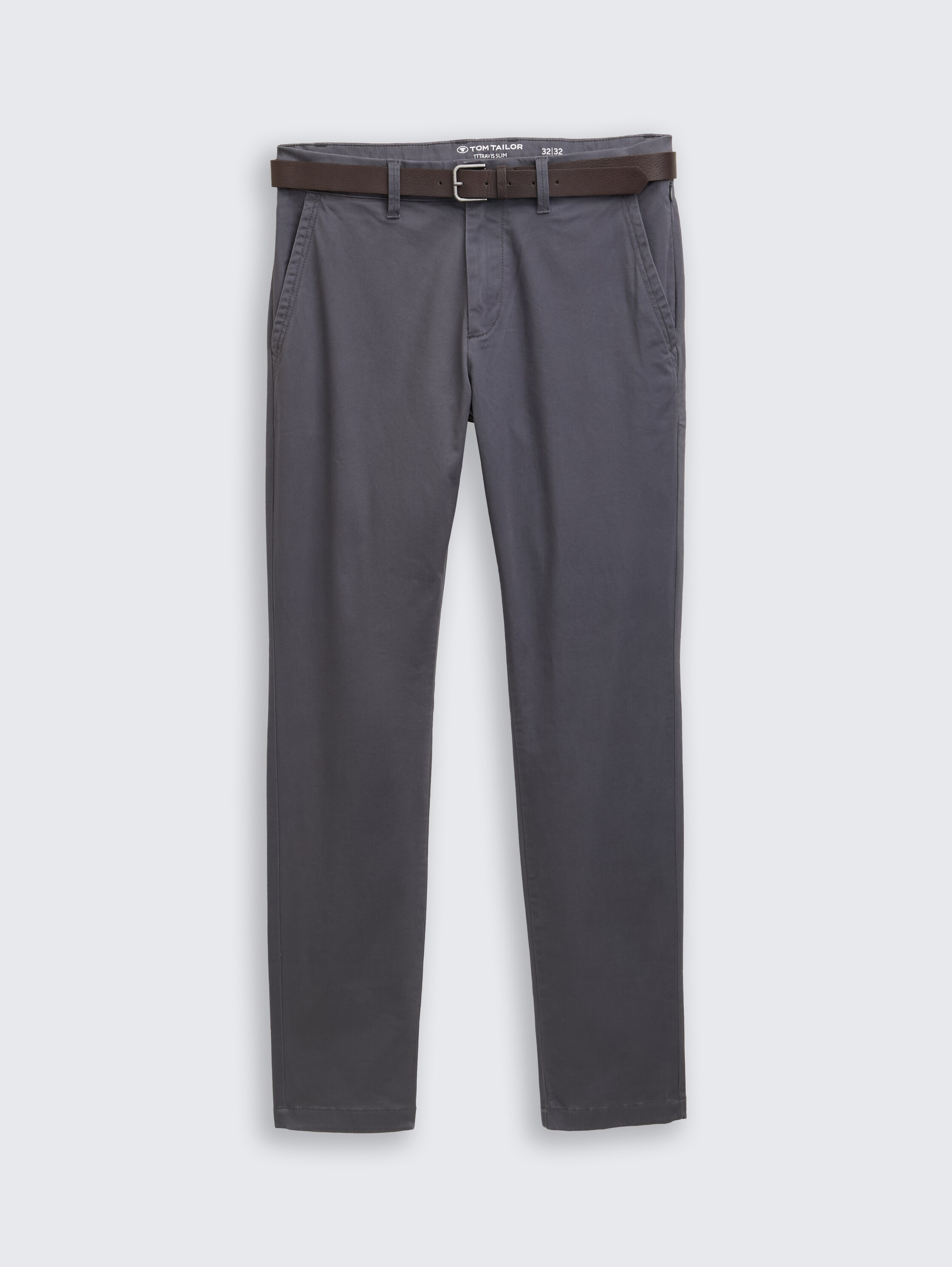 TTTRAVIS Slim Chino mit Gürtel - classic_dark_grey - 