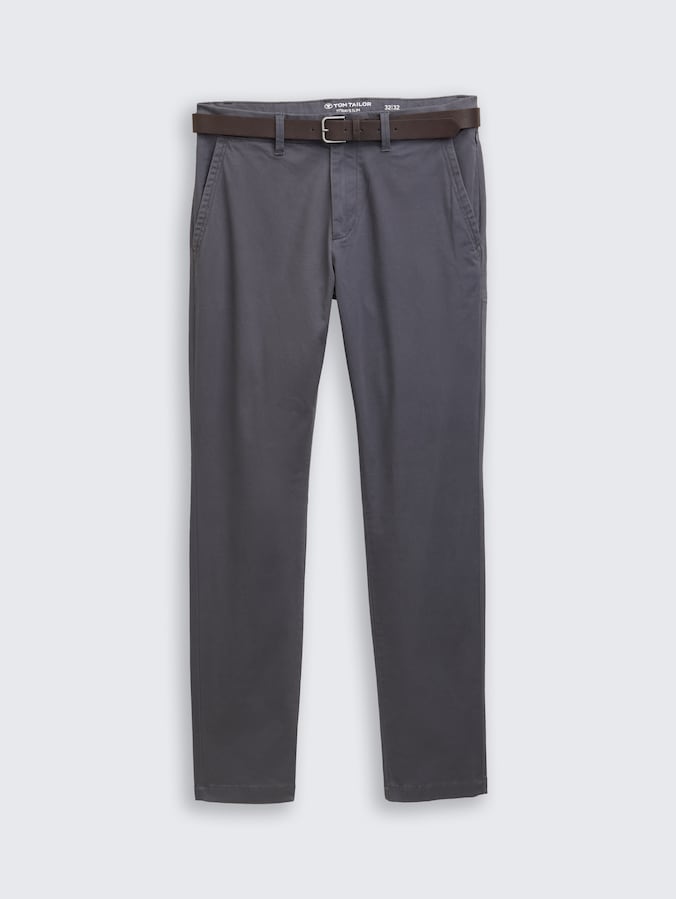 TTTRAVIS Slim Chino mit Gürtel von Men, classic dark grey