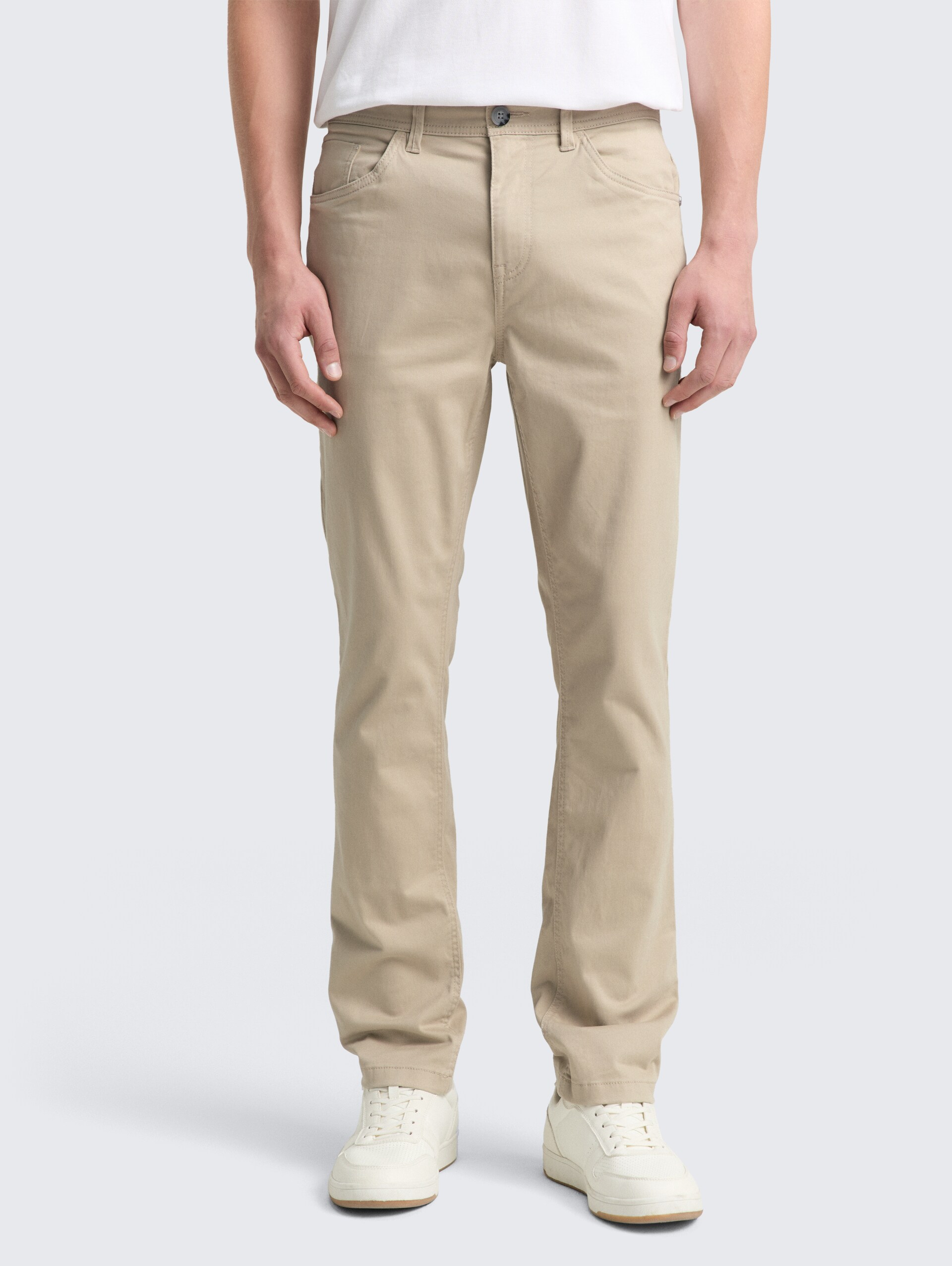 TTJOSH Regular Slim Hose - light cashmere - Ausschnitt Model-Vorderansicht