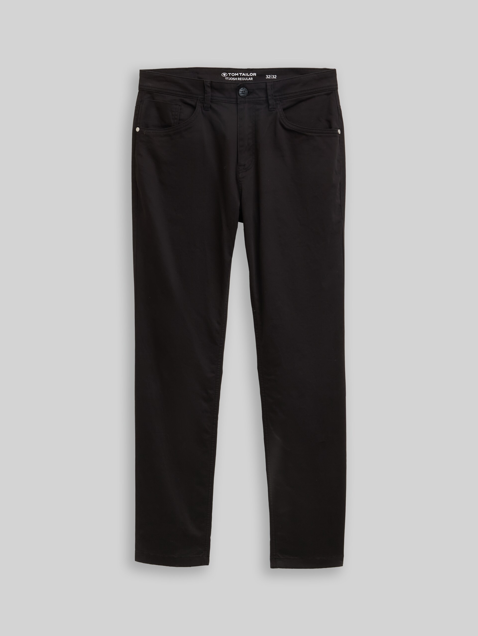 TTJOSH Regular Slim Trousers - Black - Front product view
