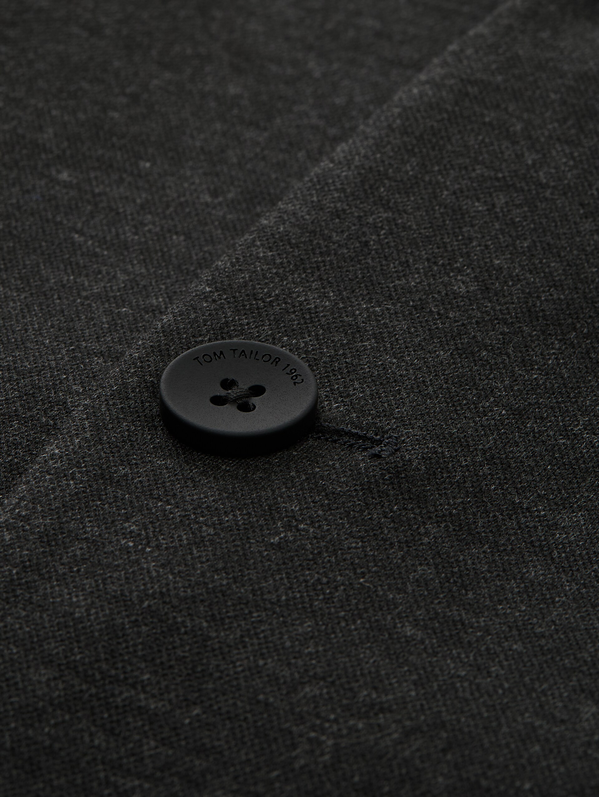 Regular Fit Piqué Sakko - black dark melange