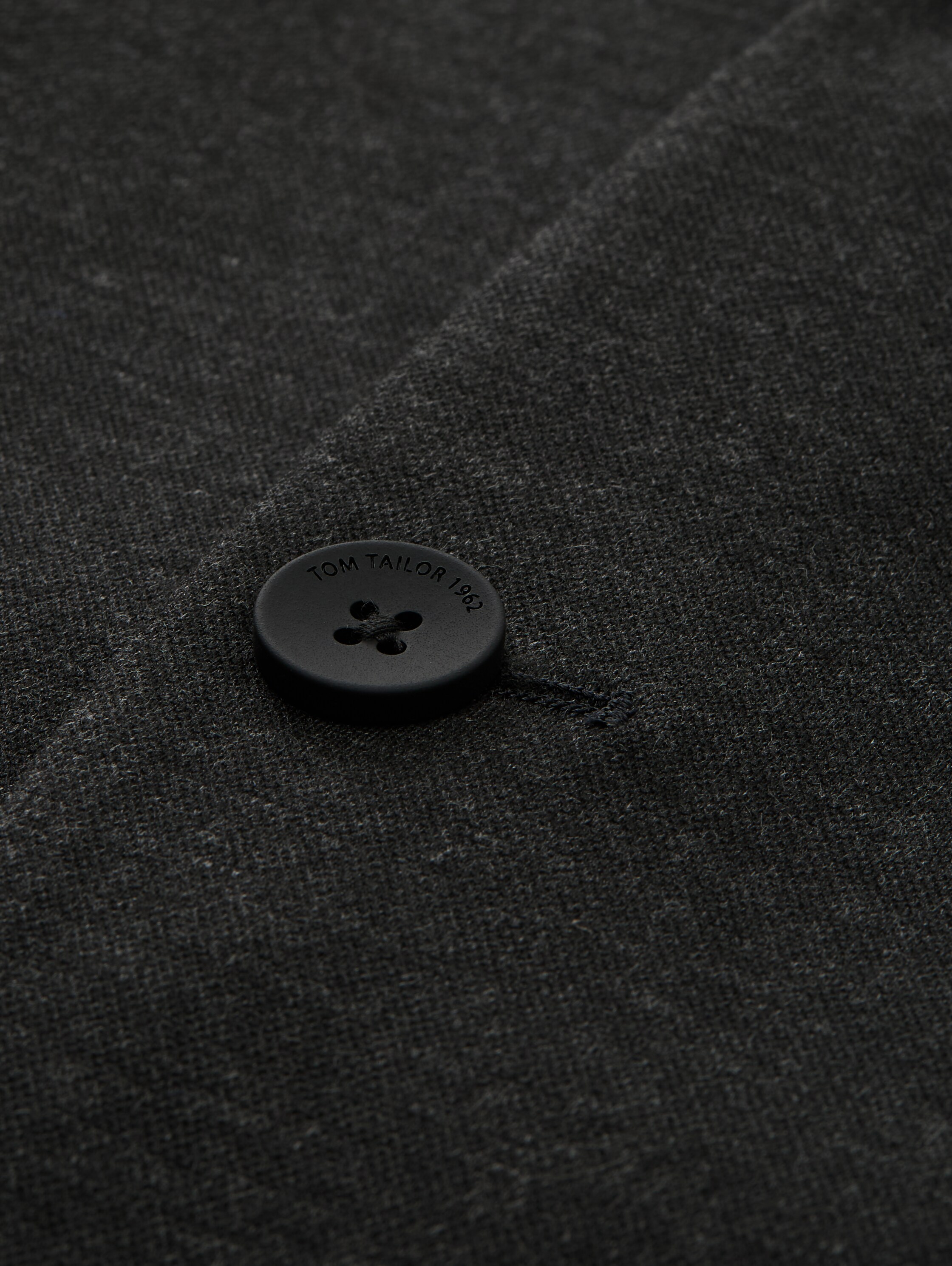 Regular Fit Piqué Sakko - black dark melange