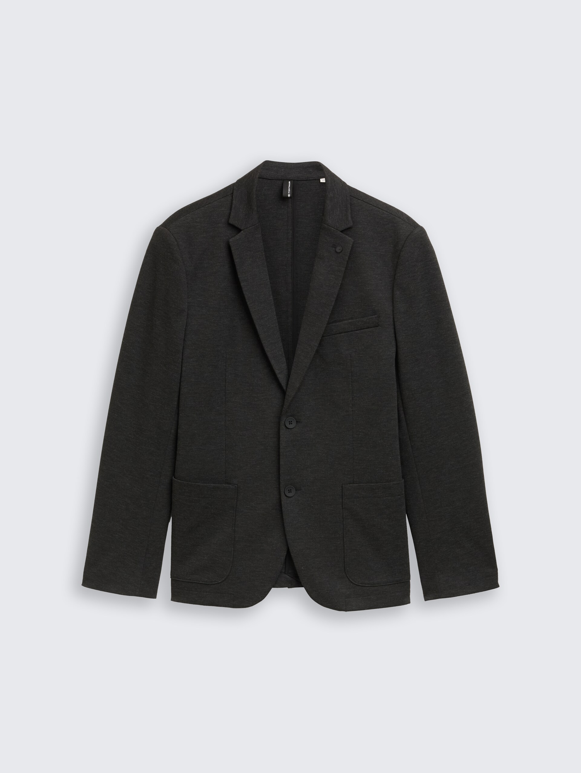 Regular Fit Piqué Sakko - black dark melange
