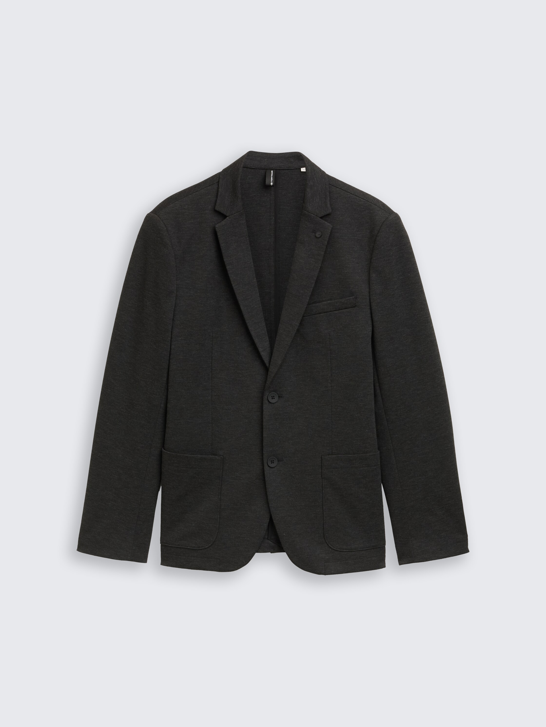 Regular Fit Piqué Sakko - black dark melange