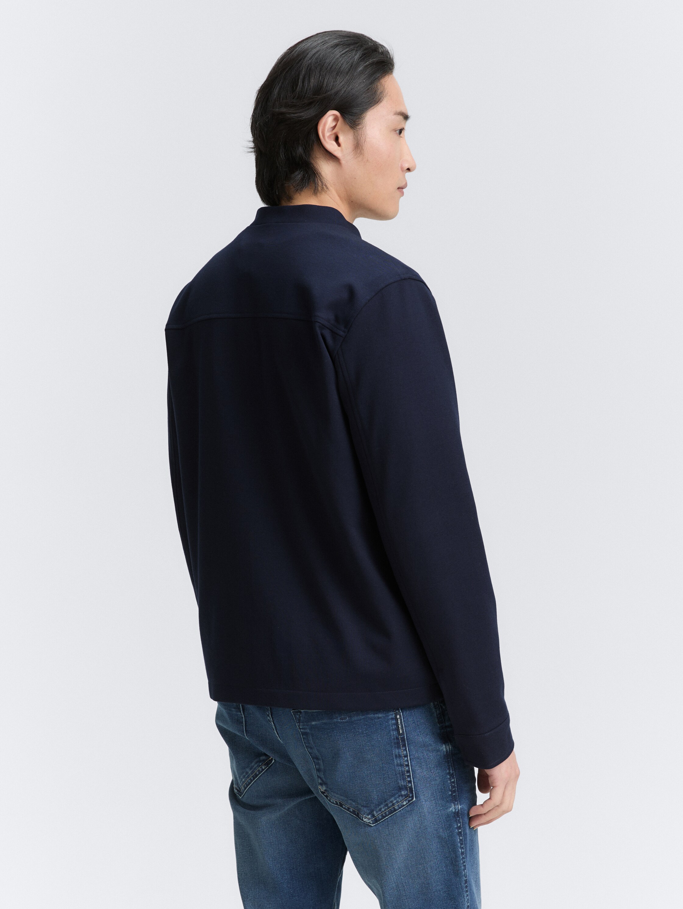 Piqué Blouson Jacke mit Bomberkragen - sky_captain_blue_1 - 