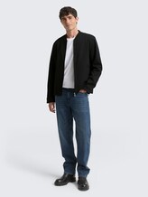 Veste blouson piqué avec col bombardier - Black