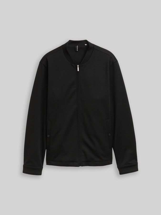 Piqué Blouson Jacke mit Bomberkragen von Men, Black