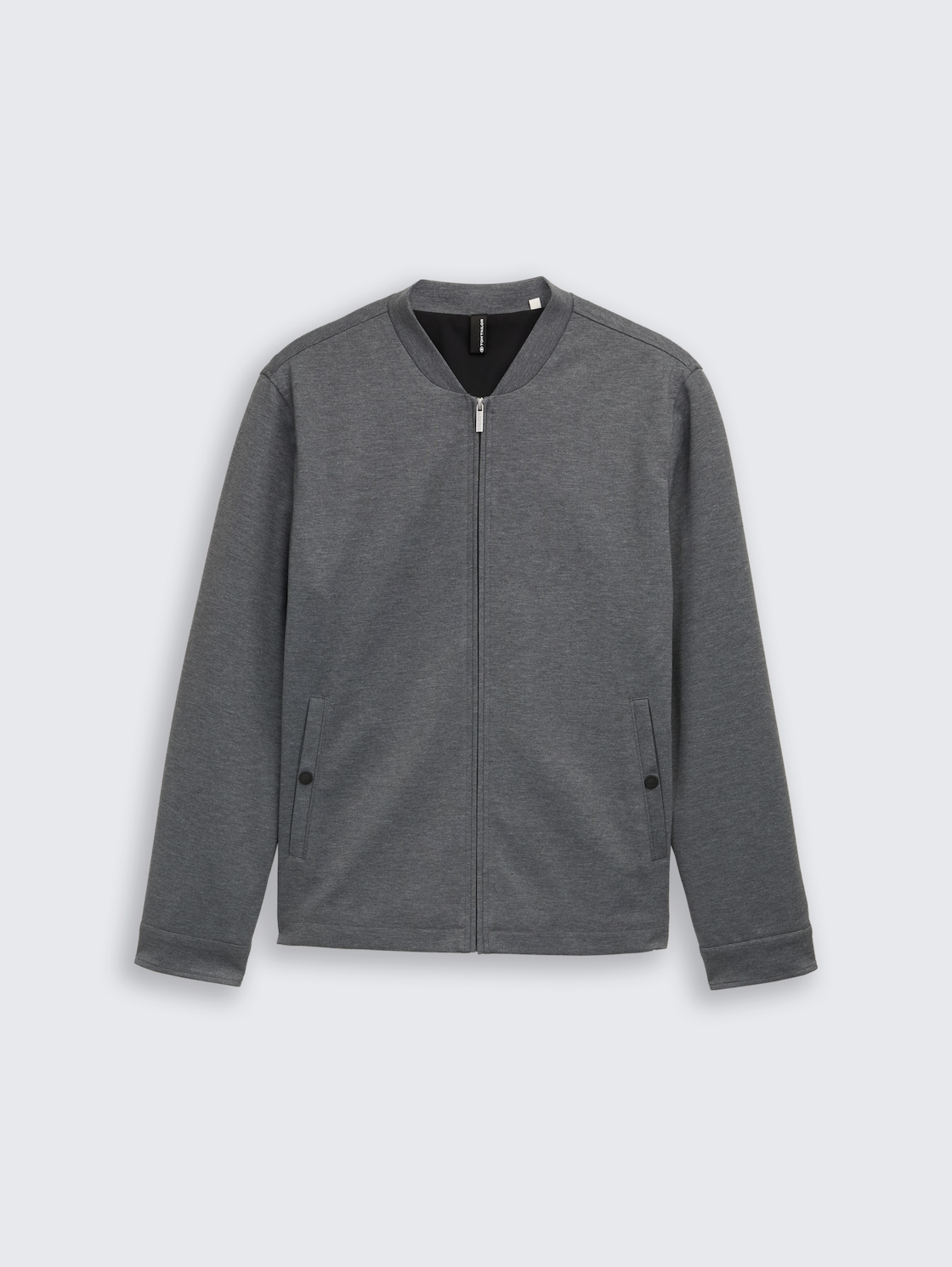 Piqué Blouson Jacke mit Bomberkragen - classic dark grey melange