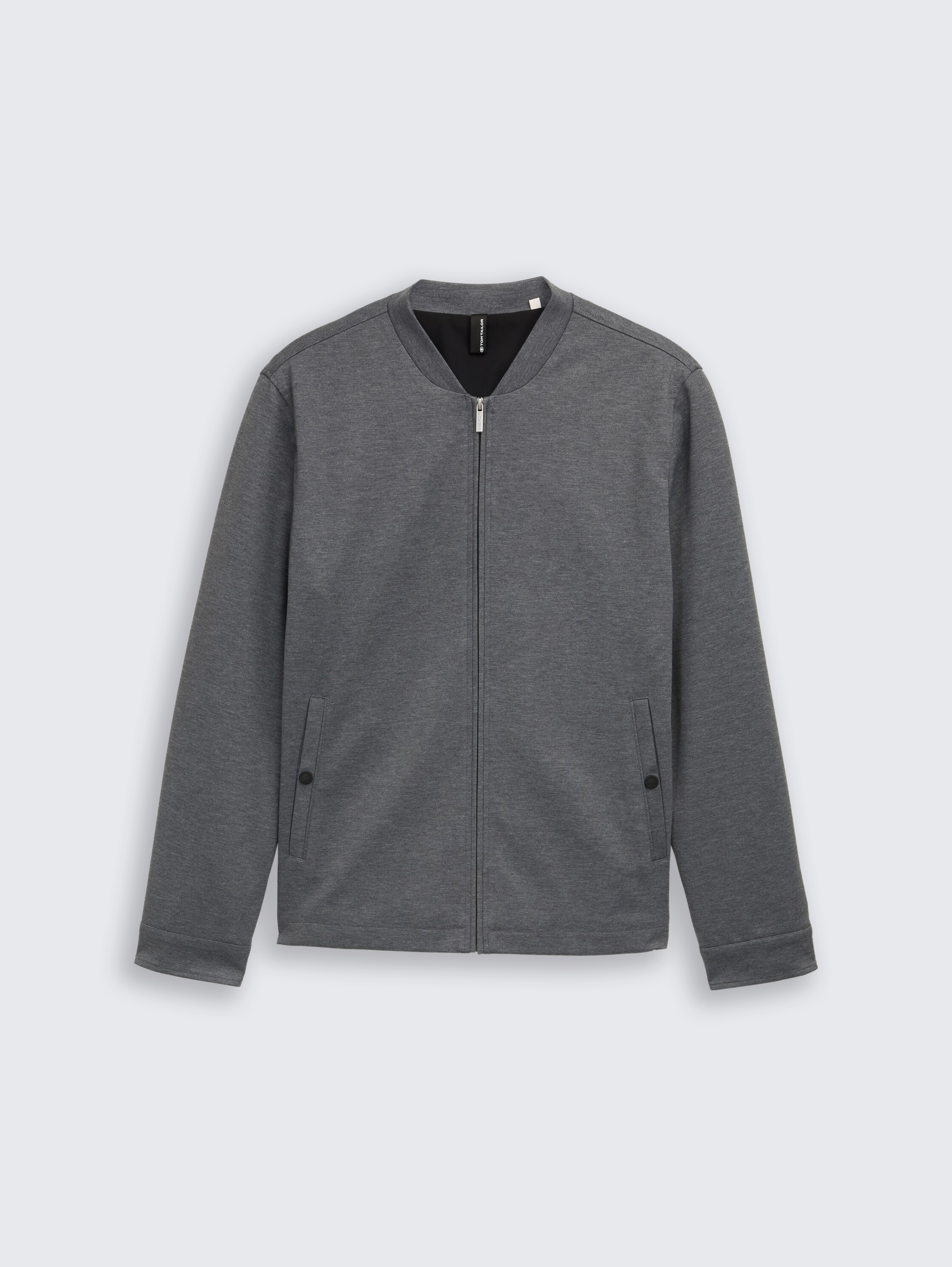 Piqué blouson Jasje met bomberkraag - classic_dark_grey_melange - 
