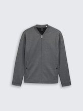Veste blouson piqué avec col bombardier - classic dark grey melange