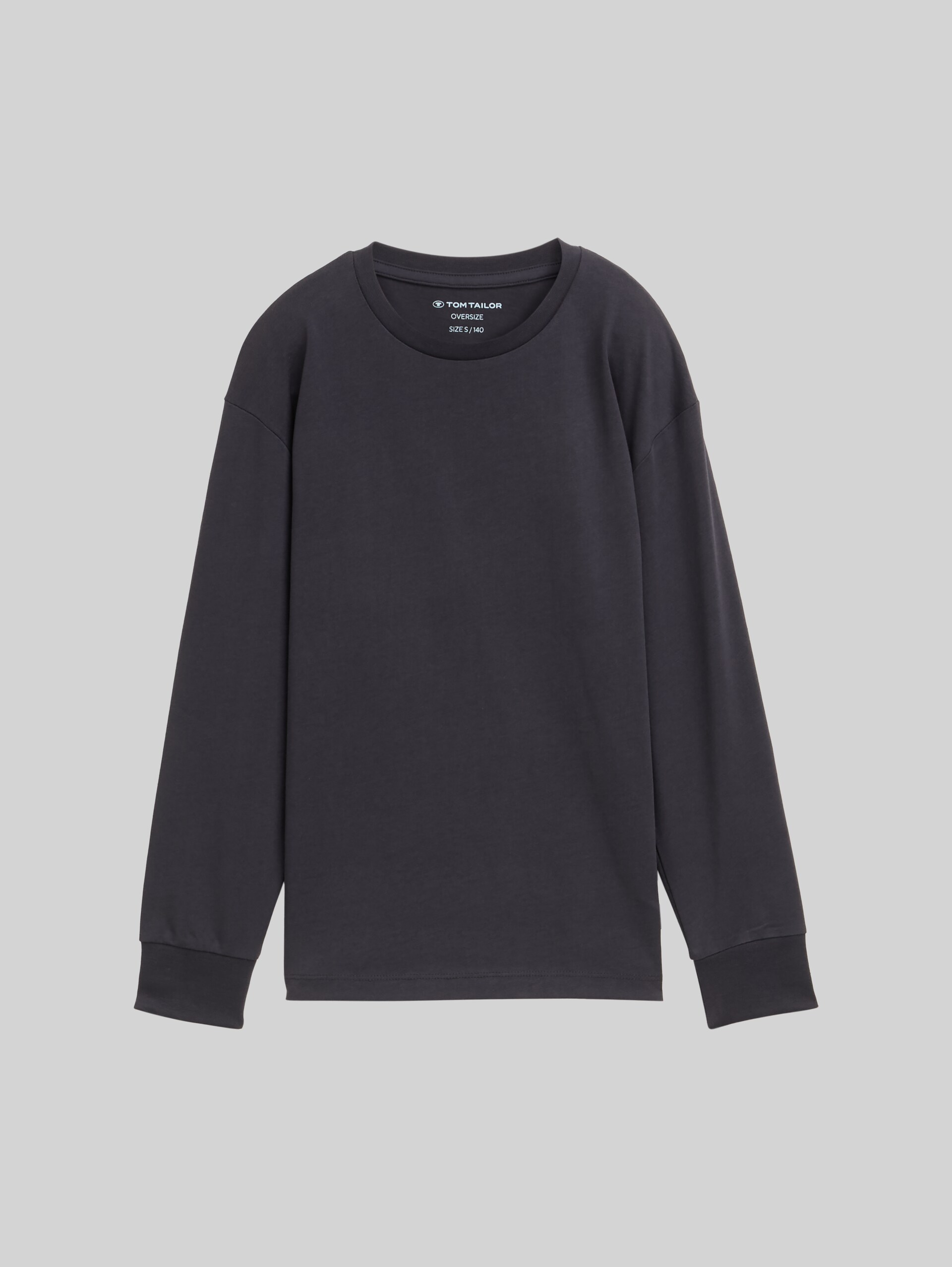 Oversize long-sleeved shirt - coal grey - Front product view