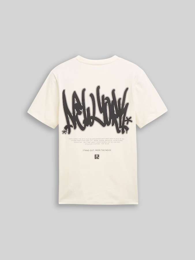 T-Shirt mit Textprint von Teen Boys, Wool White