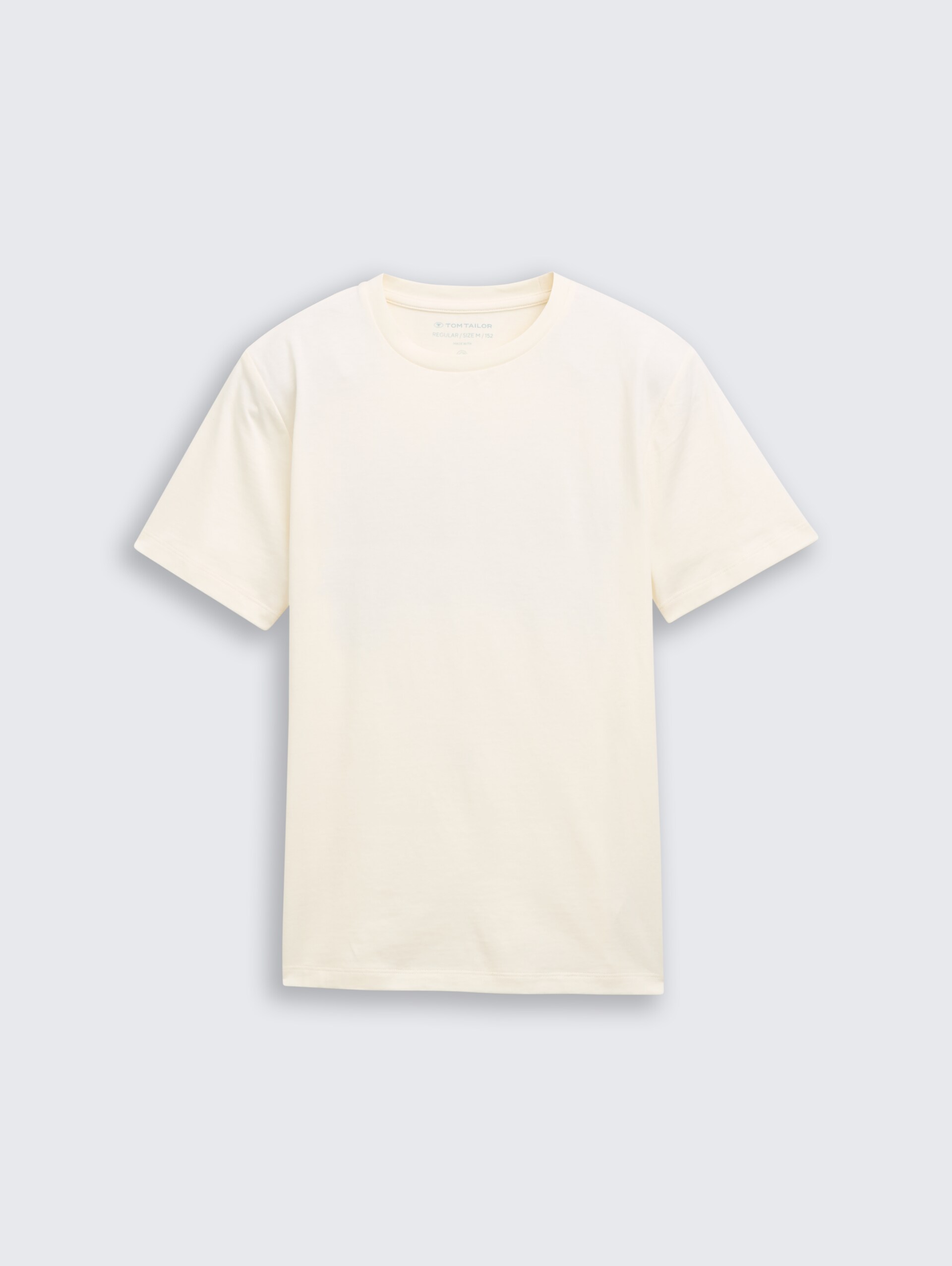 T-Shirt mit Textprint - Wool White - Vorder-Produkt-Ansicht