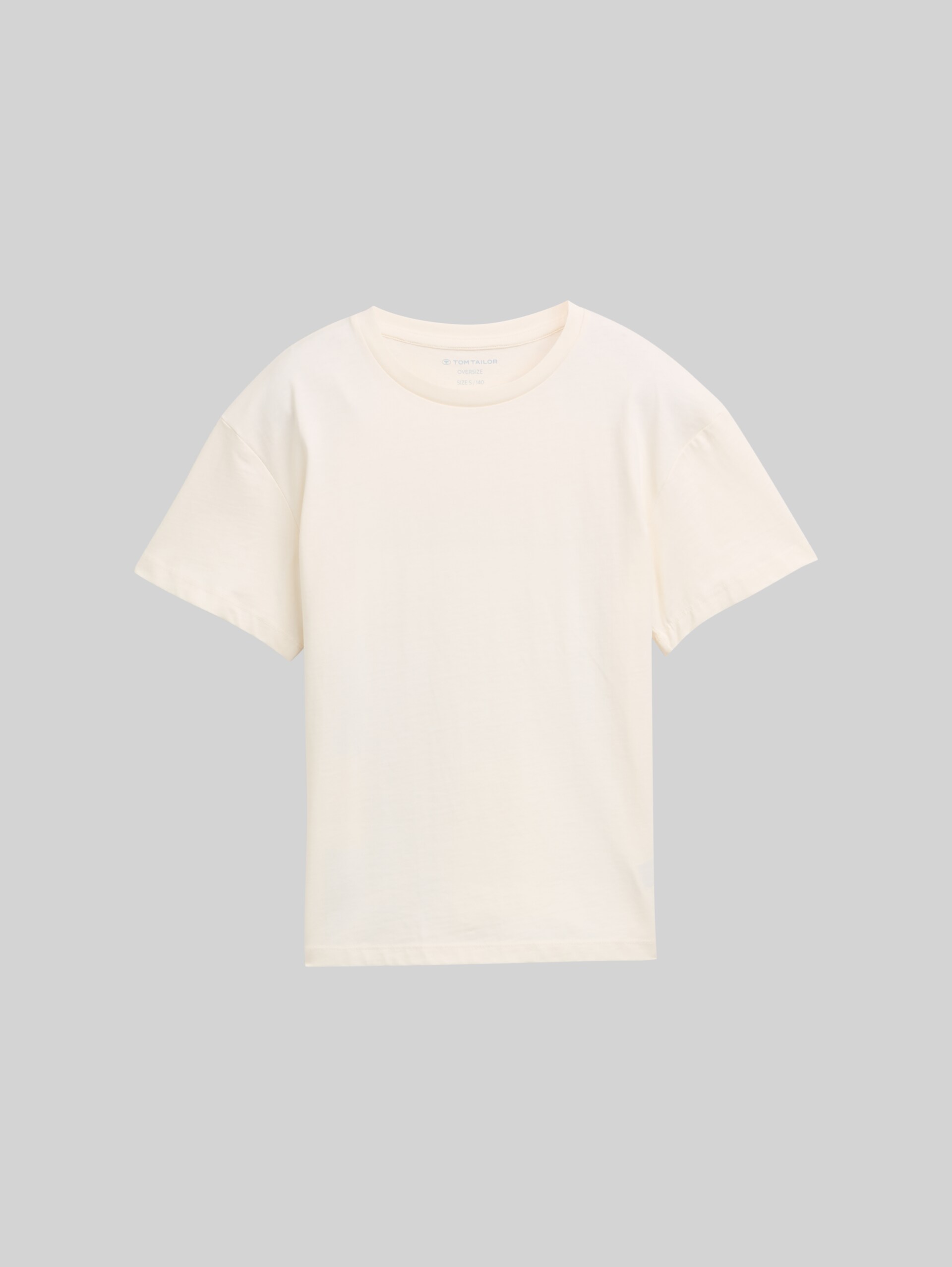 Oversized T-shirt with back print - Wool White - Front product view