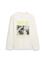 Non sélectionné, T-shirt manches longues oversize avec imprimé par , blanc