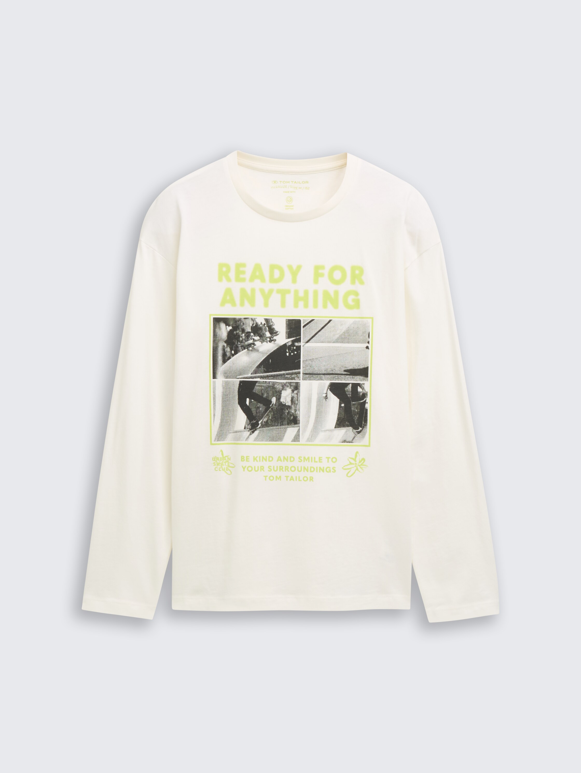 Oversize Langarmshirt mit Print - wool_white - 