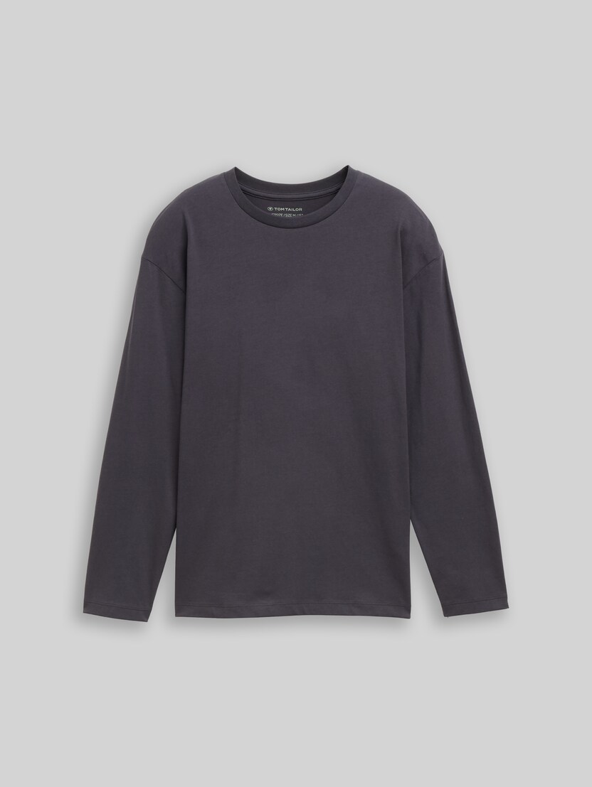Oversize Langarmshirt mit Print von Teen Boys, coal grey
