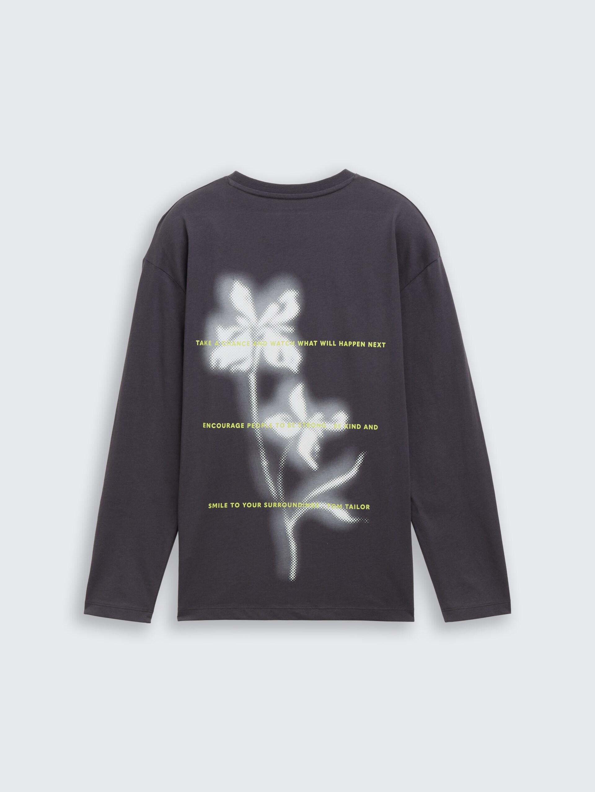 Oversize Langarmshirt mit Print - coal grey