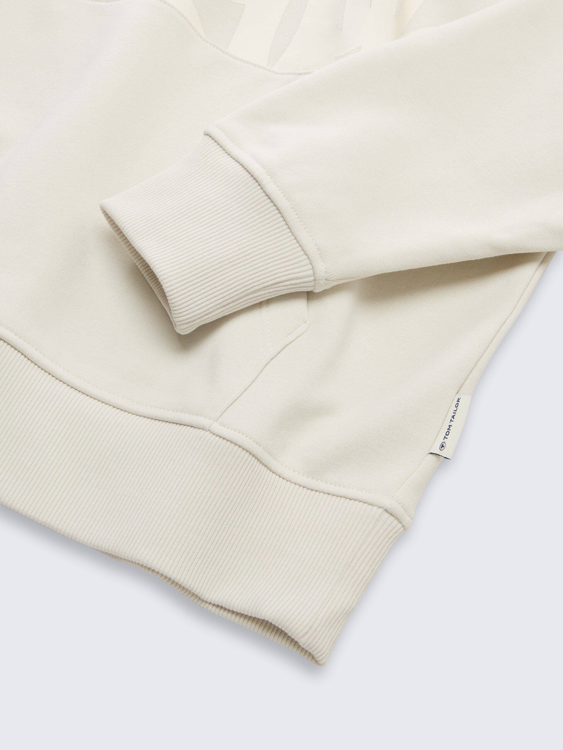 Oversize Hoodie Sweatshirt - greyish white - Detail-Model-Ansicht