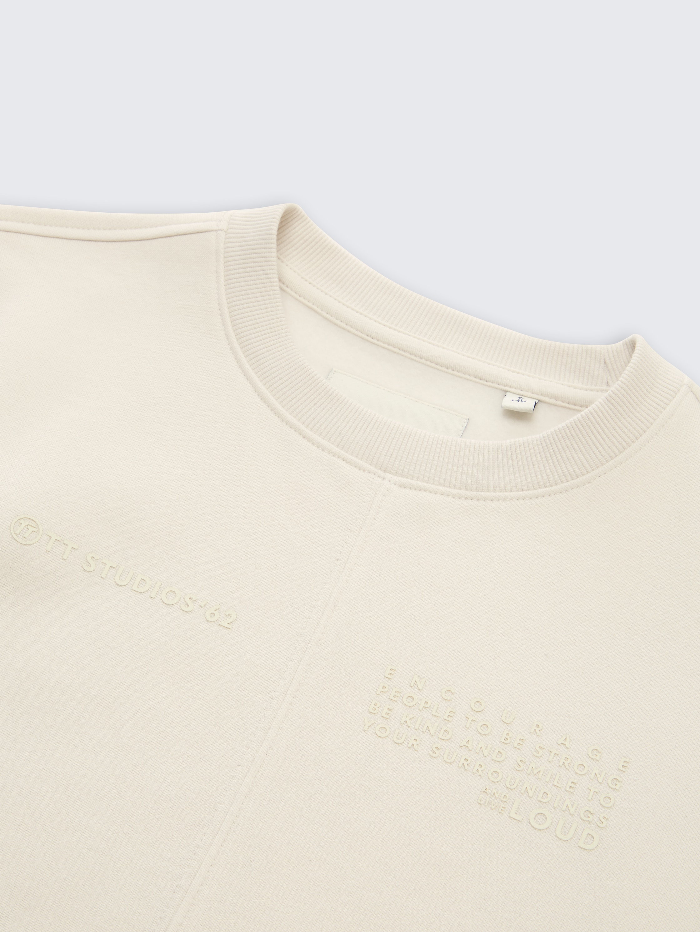 Basic sweatshirt - greyish white - Detail model view