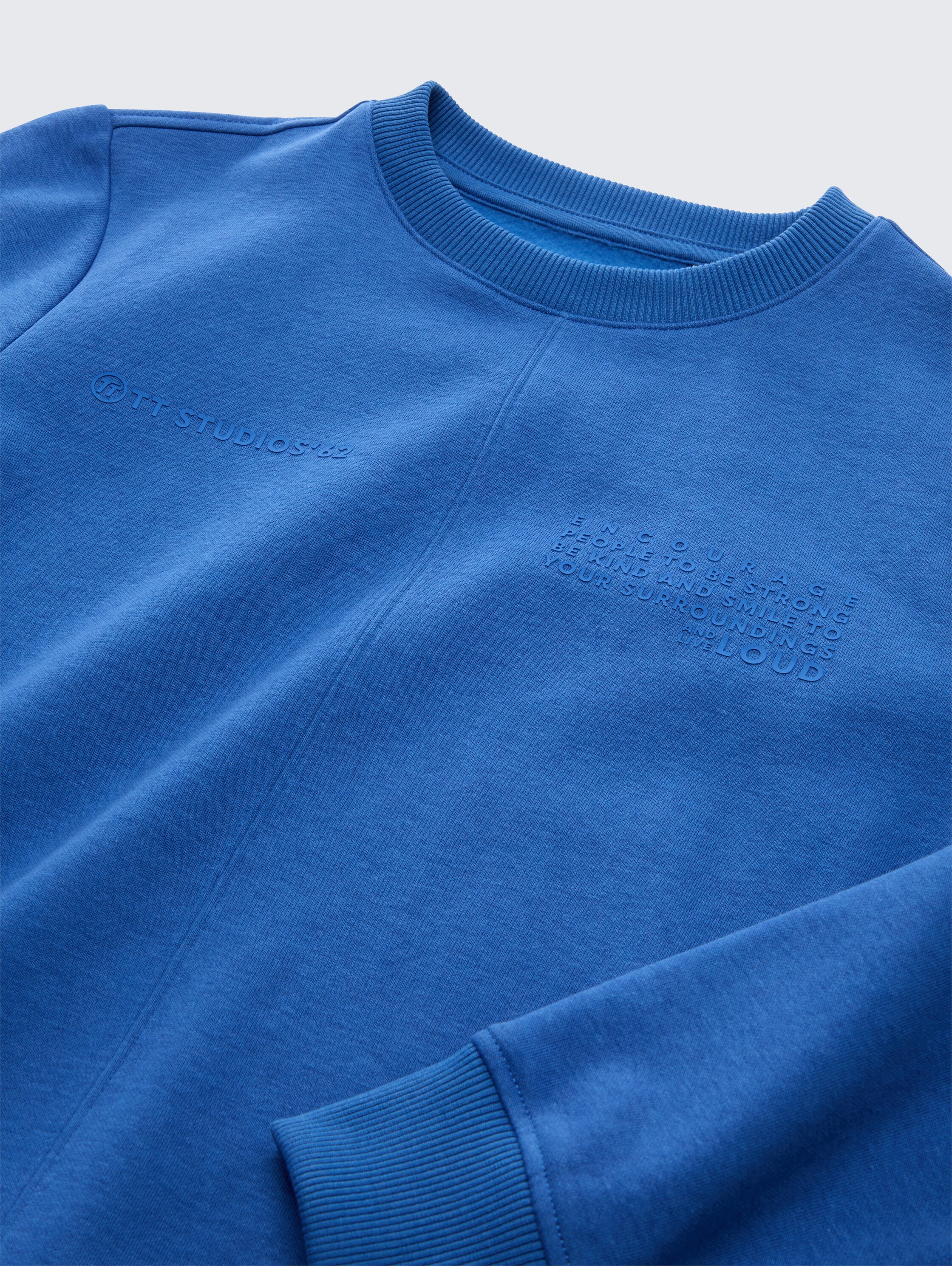 Basic sweatshirt - soft sapphire blue - Detailaanzicht model