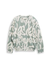 Sélectionné, Sweat-shirt oversize avec imprimé allover par Tom Tailor, gris