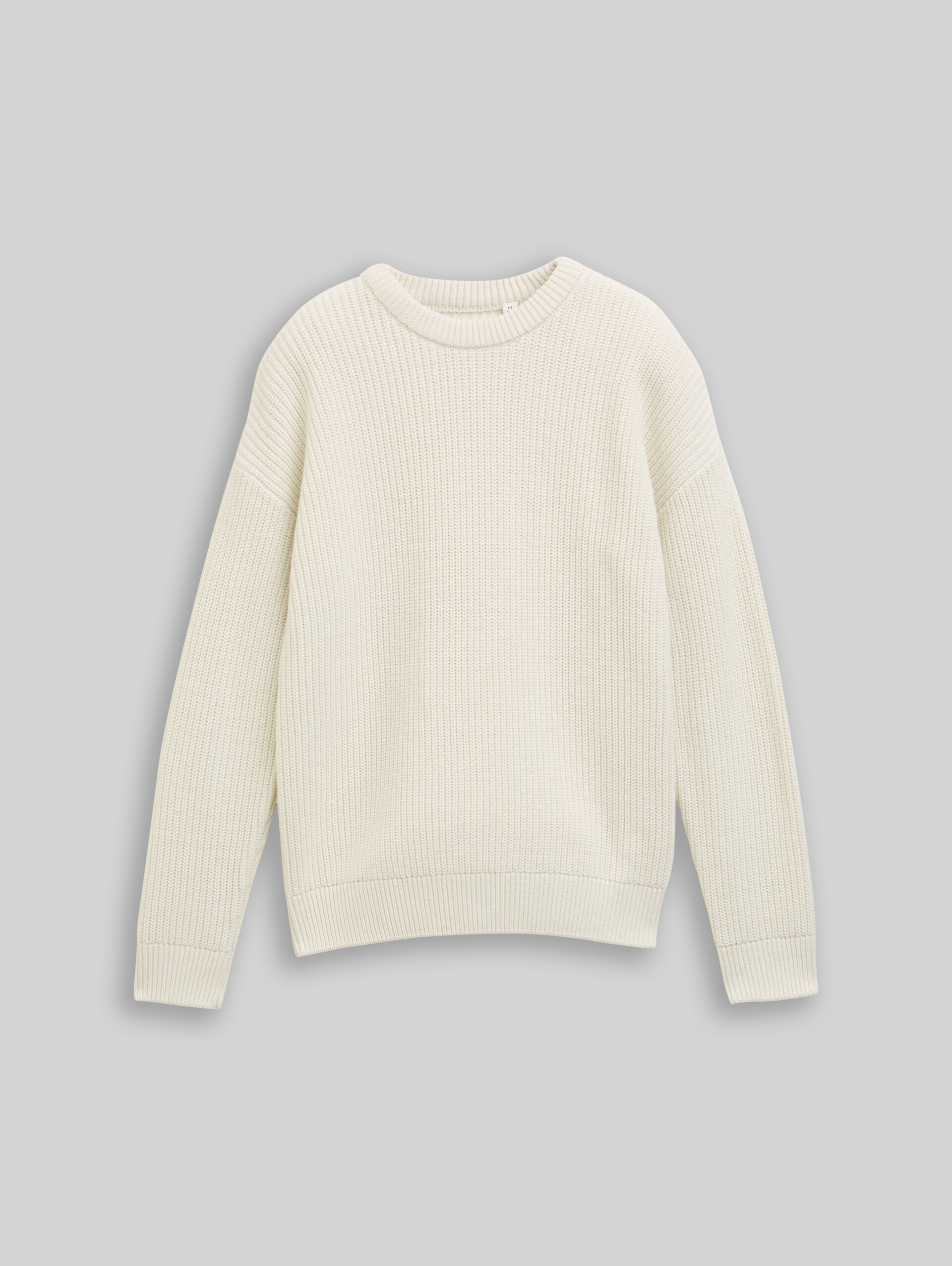 Knitted jumper with back print - greyish white