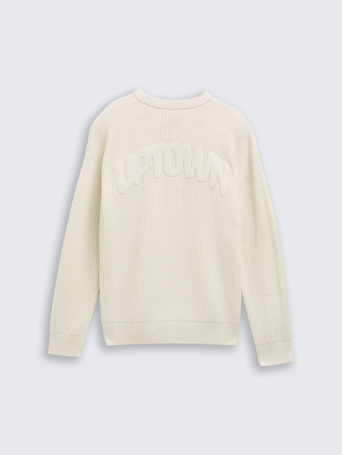 Strickpullover mit Rückenprint - greyish white