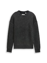Geselecteerd, Gebreide trui in gewassen look door Tom Tailor, zwart