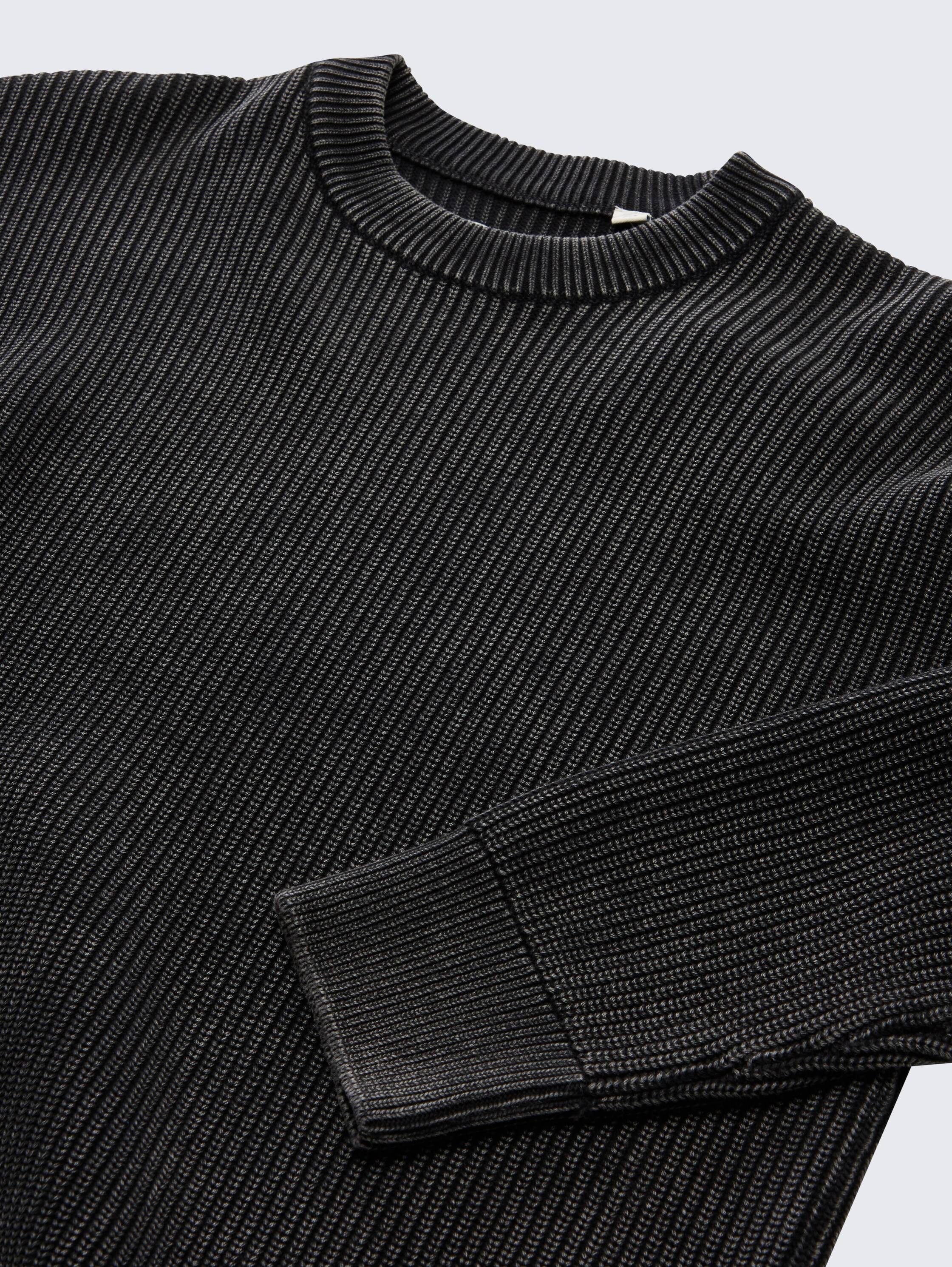 Knitted jumper in a washed look - heavy_black - 