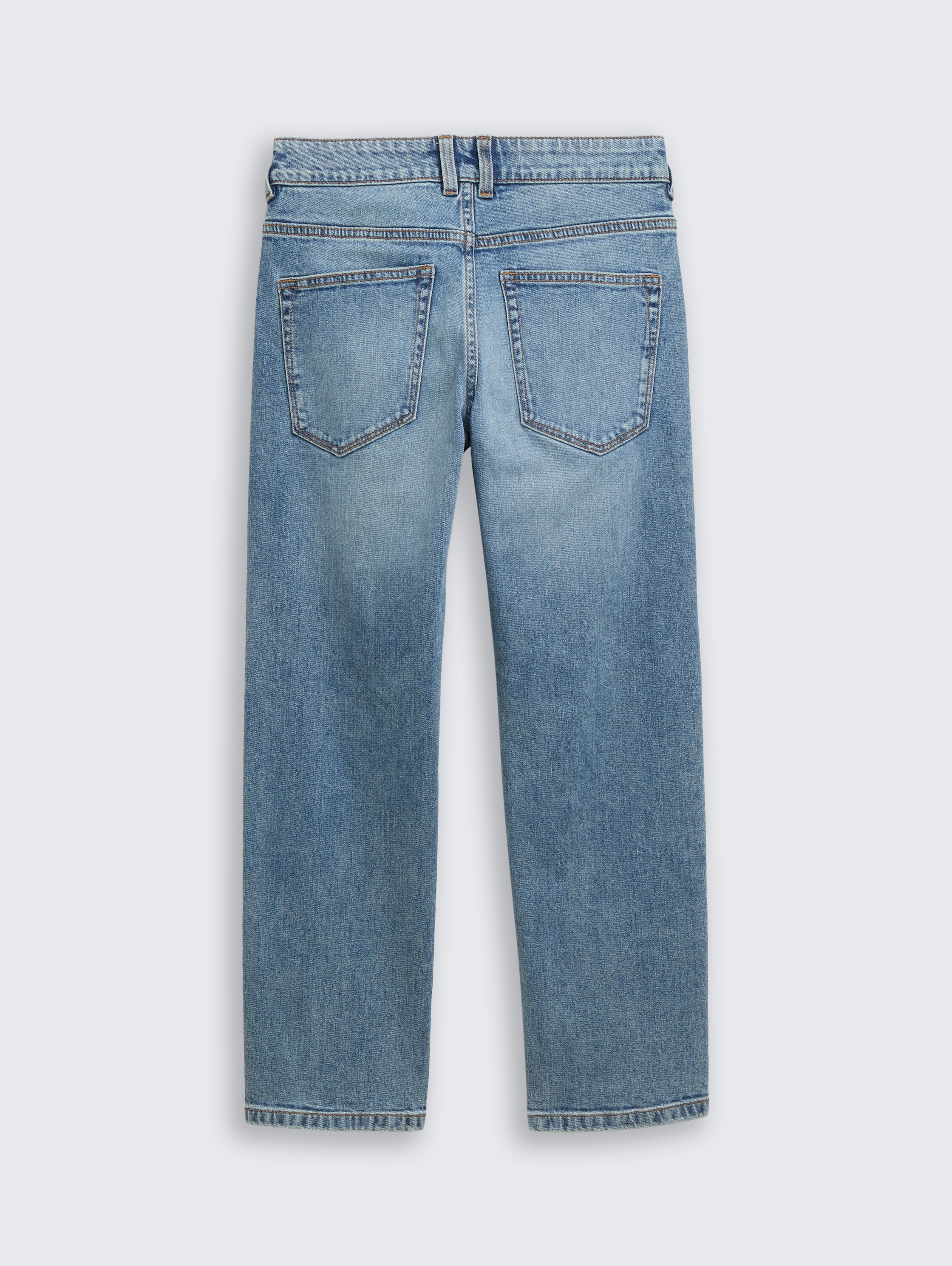 Rechte jeans - used_mid_stone_blue_denim - 