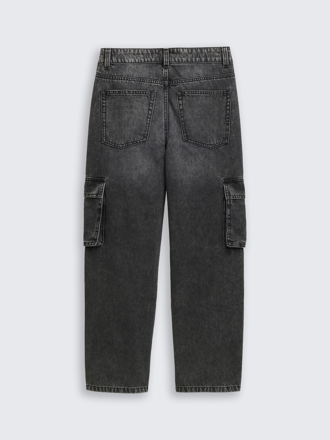 Baggy Cargo Jeans - used dark stone grey denim