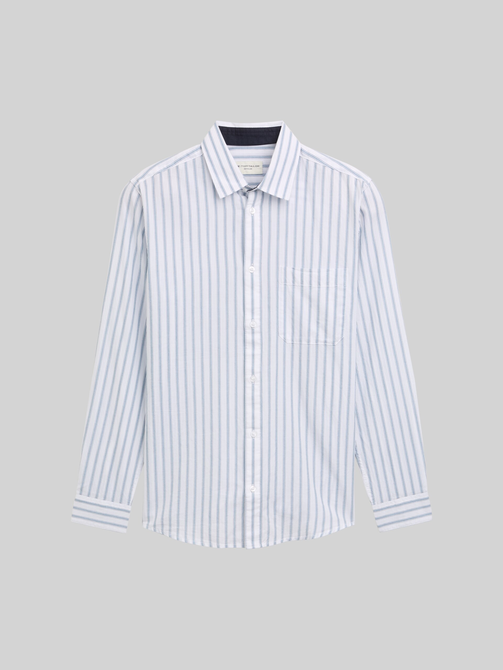 Regular Fit Hemd mit Streifenmuster - white blue stripe - Vorder-Produkt-Ansicht