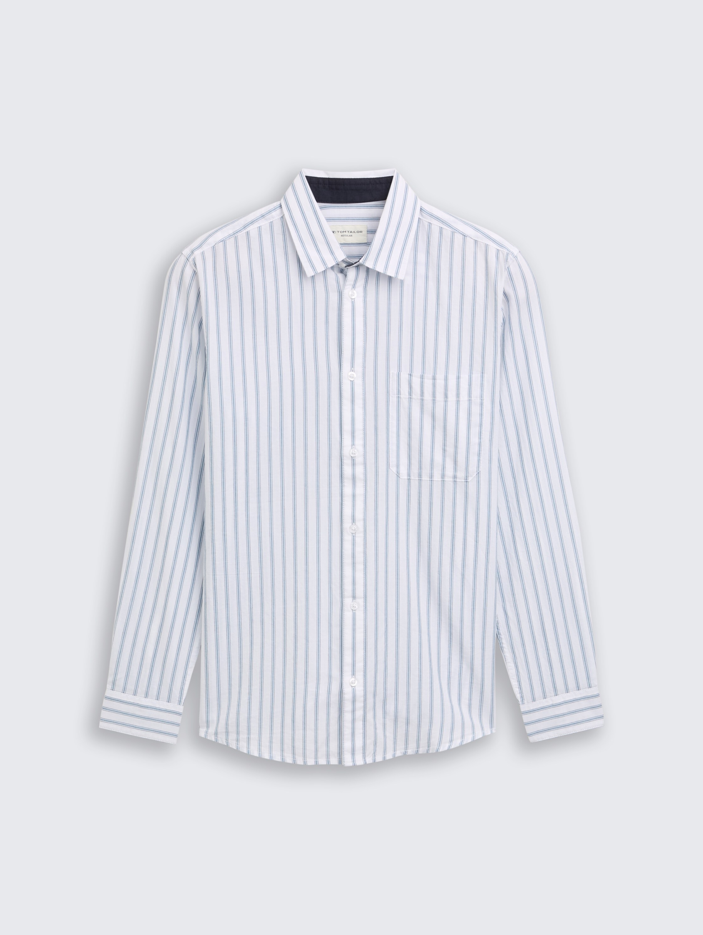 Regular Fit Hemd mit Streifenmuster - white_blue_stripe - 