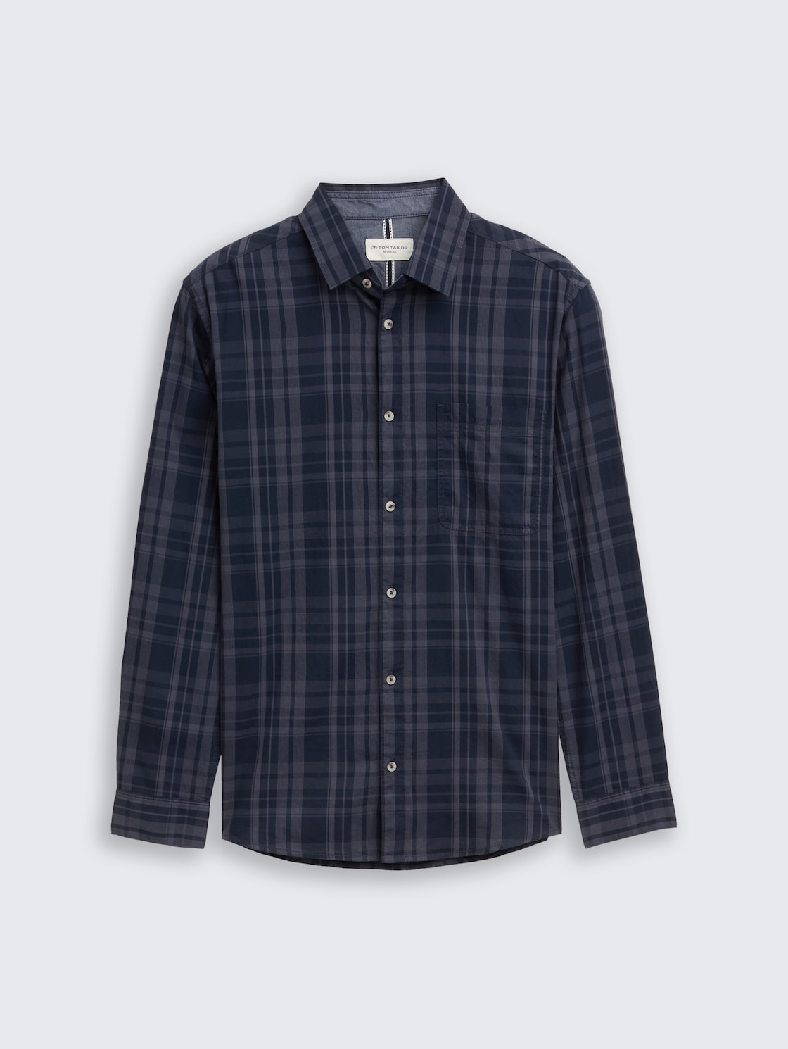 Regular Fit Hemd mit Karo-Muster - navy tonal check - Vorder-Produkt-Ansicht