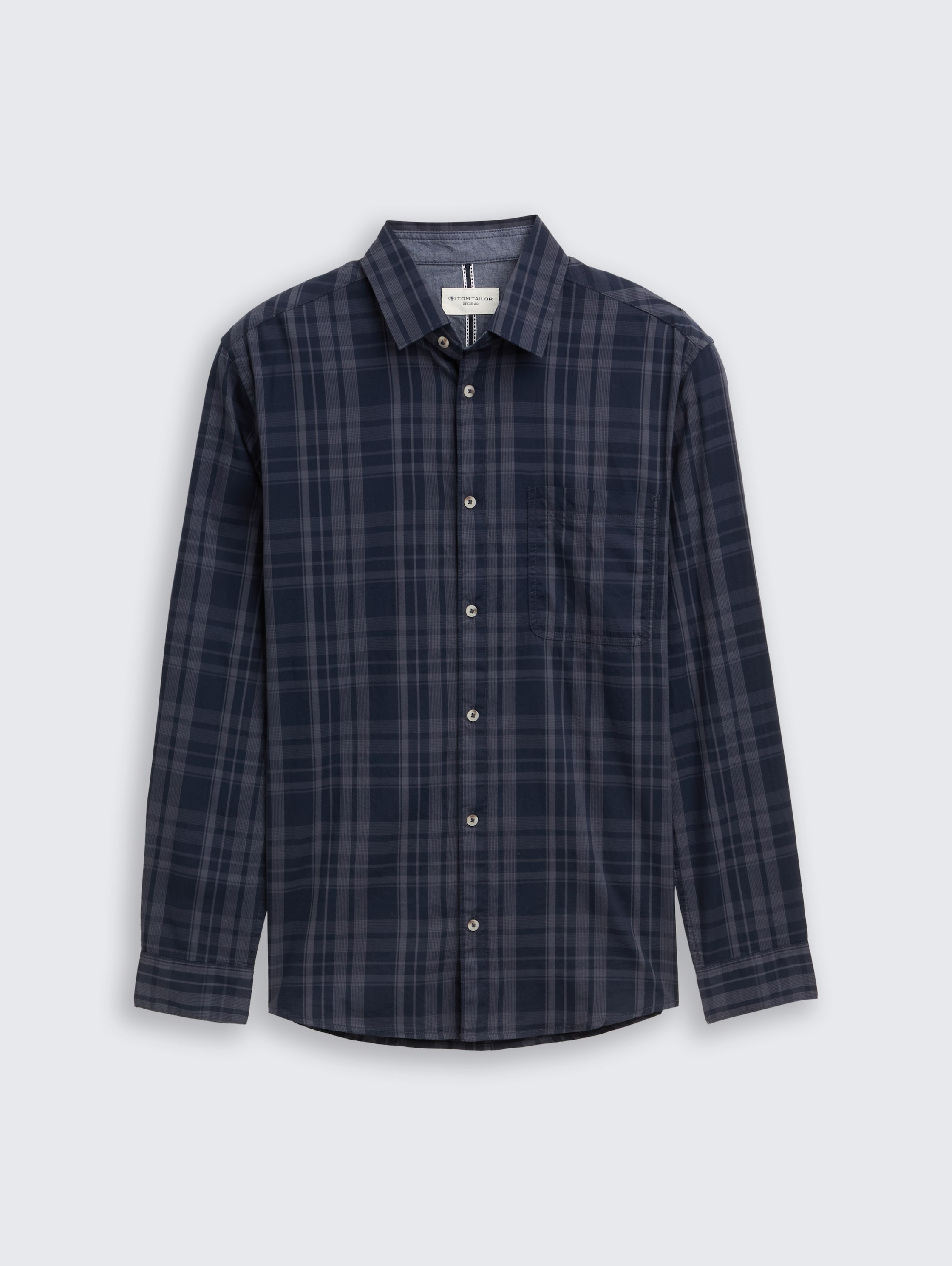 Regular fit overhemd met geruit patroon - navy_tonal_check - 