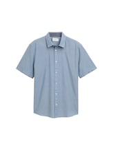 Geselecteerd, Regular fit katoenen overhemd met korte mouwen door Tom Tailor, blauw