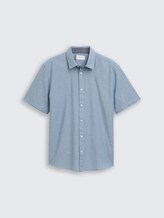Regular Fit Kurzarmhemd aus Baumwolle - real teal blue chambray - Vorder-Produkt-Ansicht