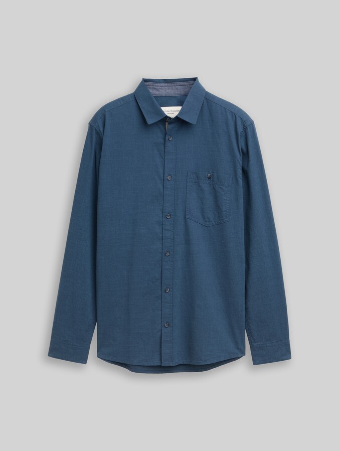 Regular Fit Hemd mit Brusttasche von Men, teal navy horizontal structure