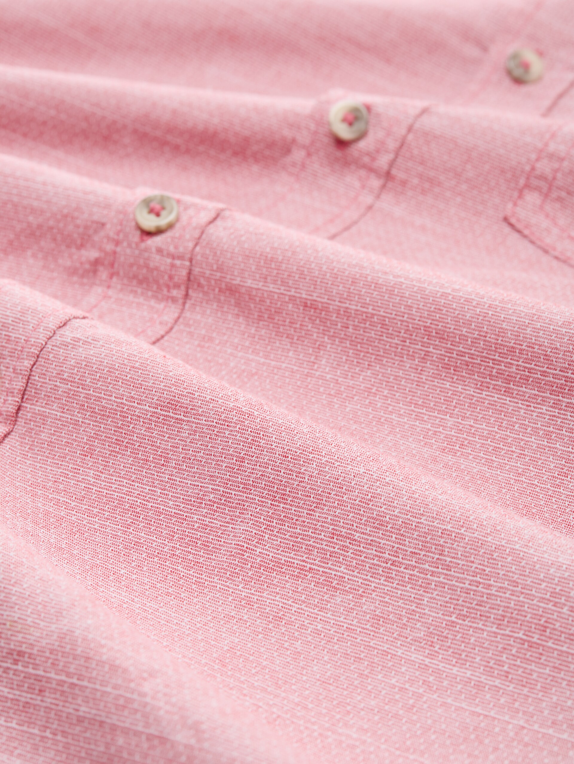 Chemise coupe classique avec poche poitrine - red white horizontal structure - Vue de la matière