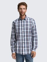 Regular Fit Hemd mit Karo-Muster - white blue shades check - Ausschnitt Model-Vorderansicht