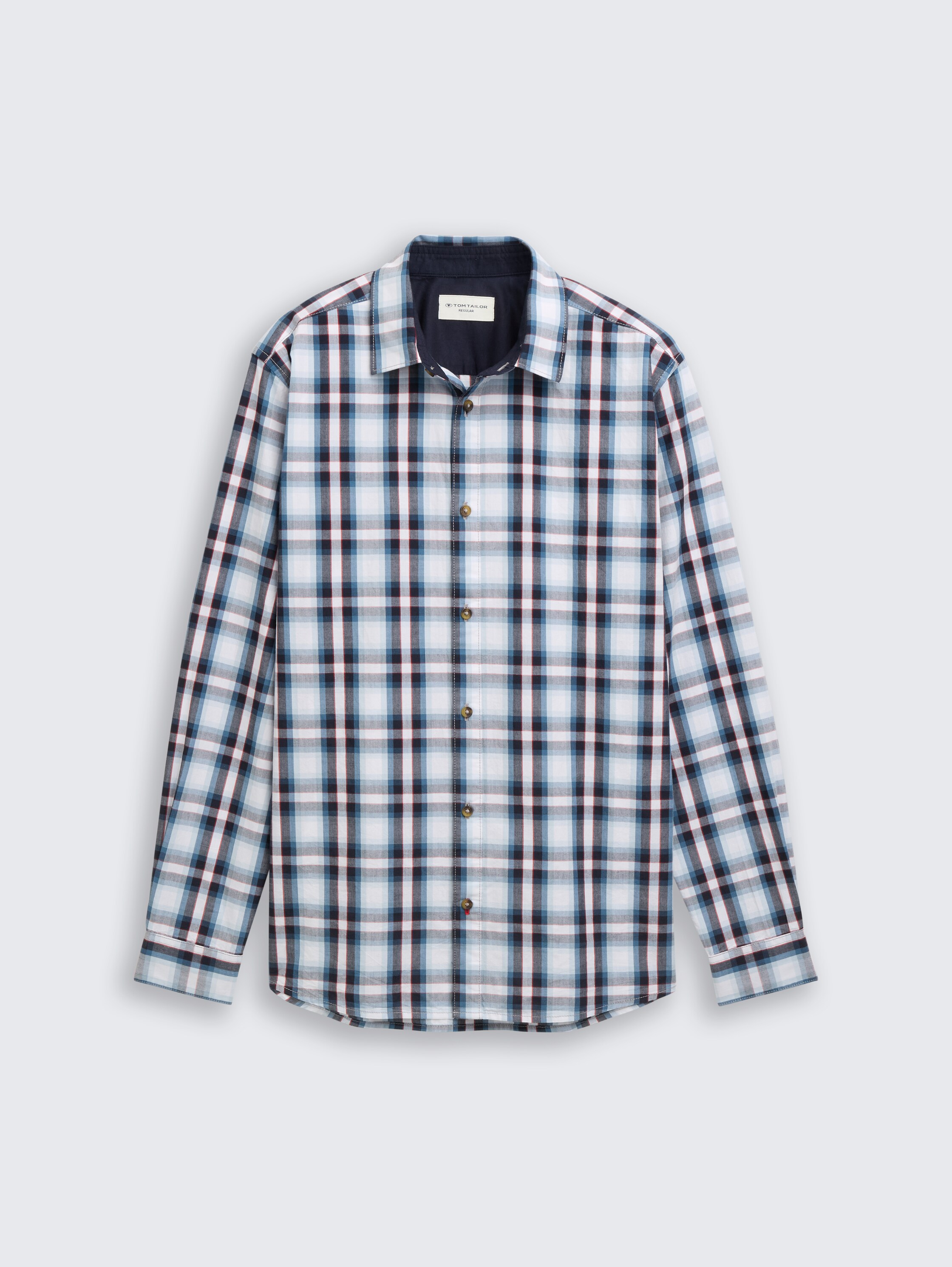 Regular Fit Hemd mit Karo-Muster - white blue shades check - Vorder-Produkt-Ansicht