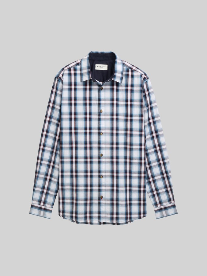 Regular Fit Hemd mit Karo-Muster von Men, white blue shades check