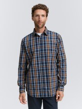 Regular Fit Hemd mit Karo-Muster - navy blue shades check - Ausschnitt Model-Vorderansicht