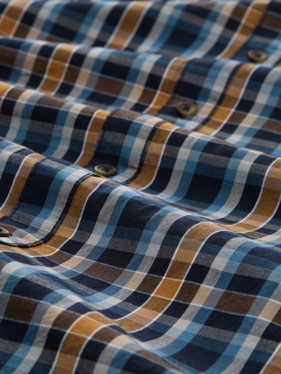 Regular Fit Hemd mit Karo-Muster - navy blue shades check - Material-Ansicht