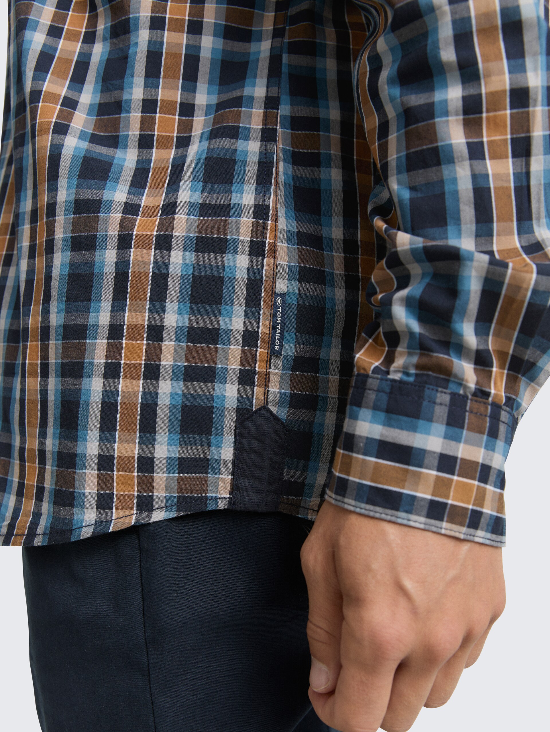 Regular Fit Hemd mit Karo-Muster - navy blue shades check - Detail-Model-Ansicht