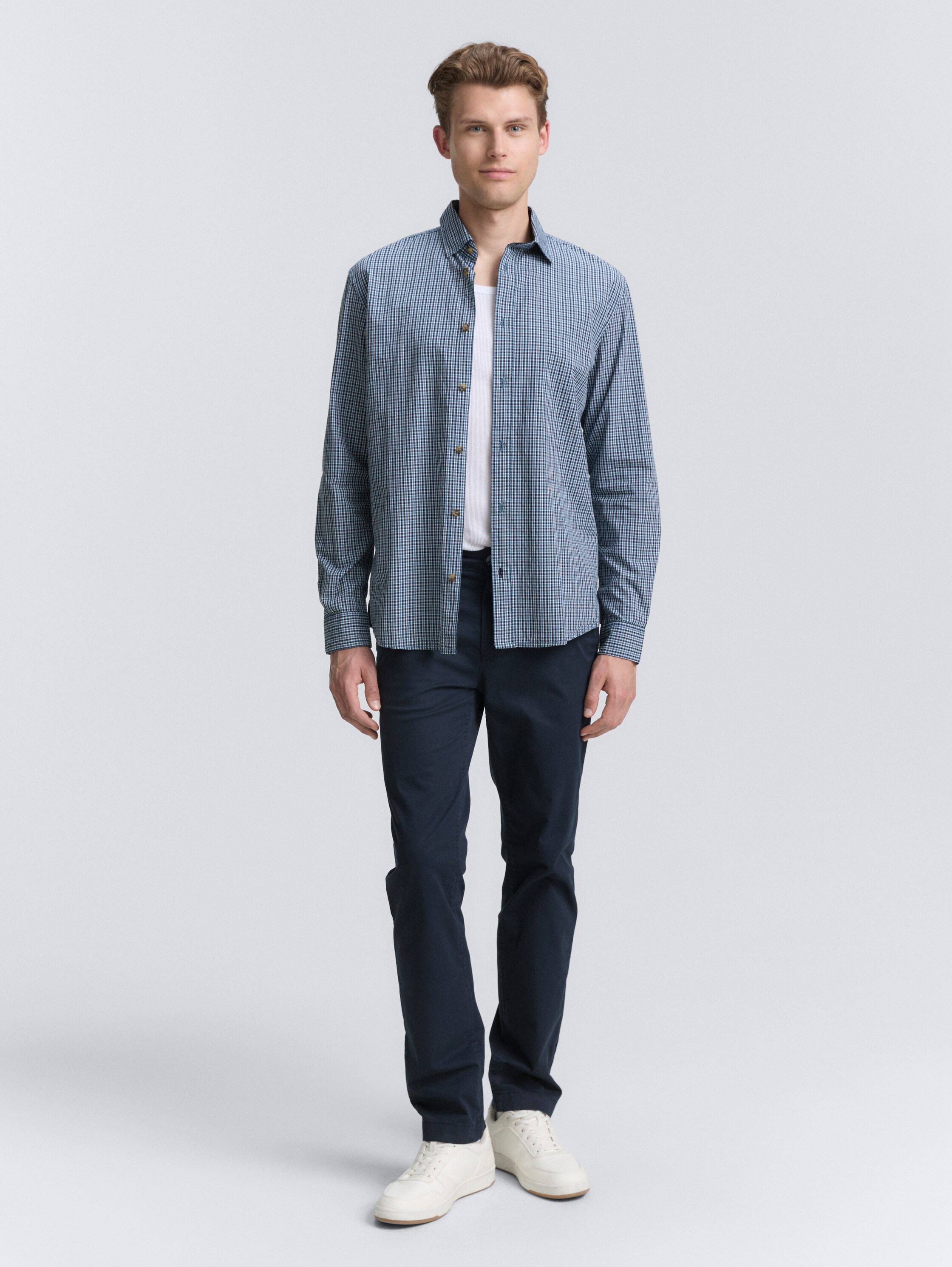 Regular fit overhemd met geruit patroon - navy_small_check - 